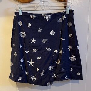 a new day Navy Blue Skort with White Sea Life Print